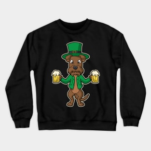 Irish Terrier Dog Leprechaun St Patricks Day Beers Crewneck Sweatshirt